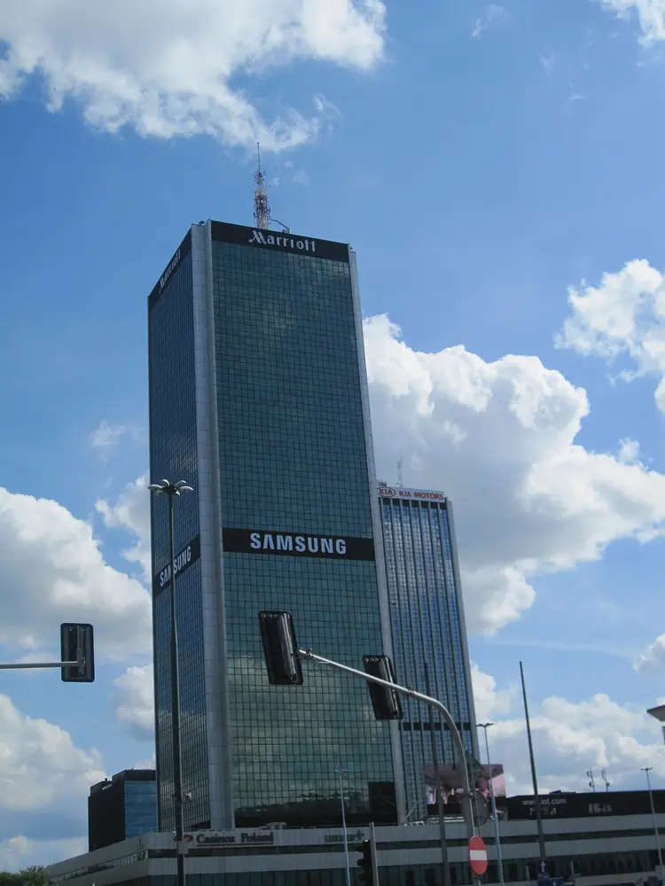 The Warsaw Marriott Hotel tower (now the Warsaw Presidential Hotel) on Aleje Jerozolimskie, 2019